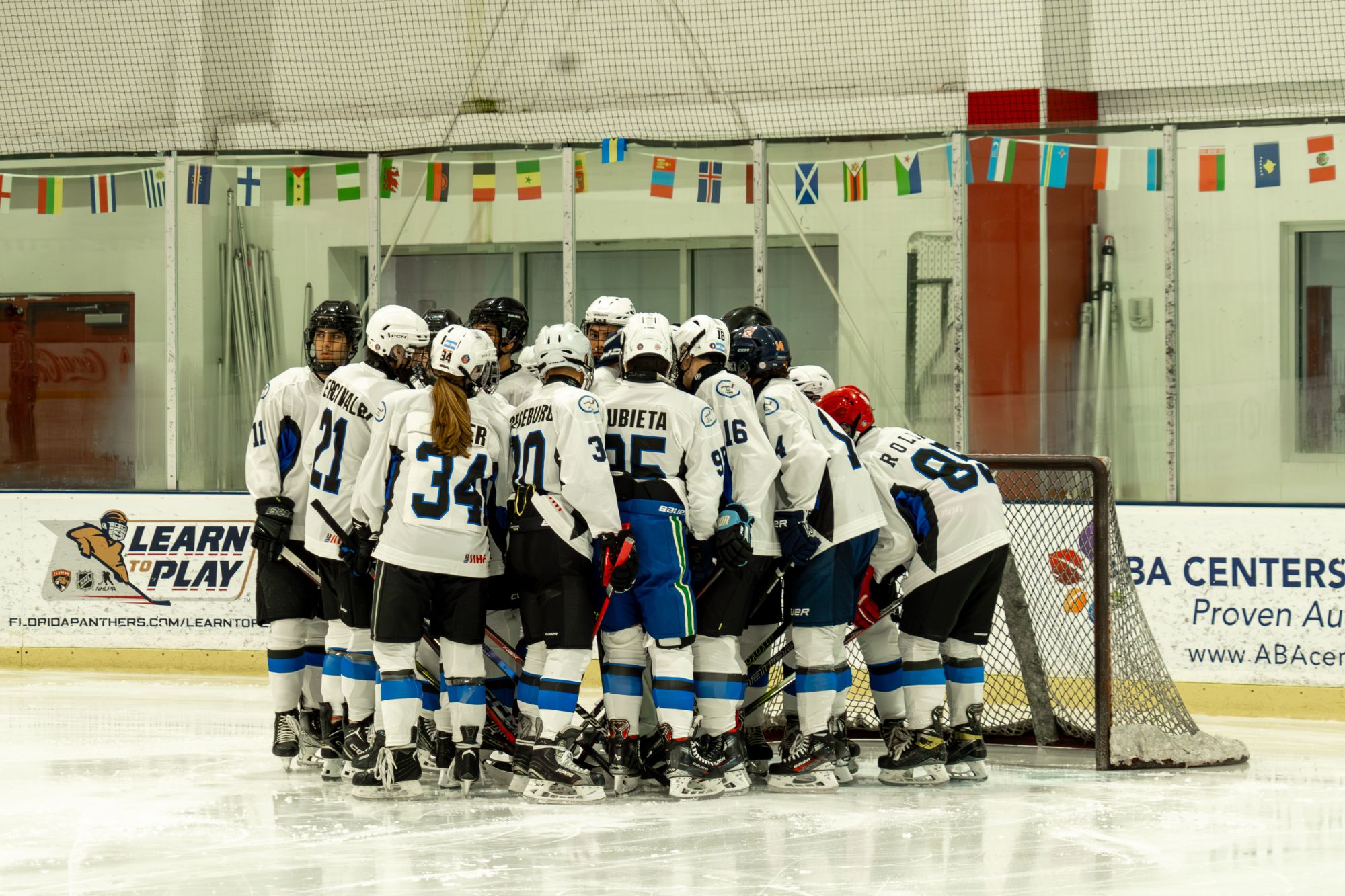 Argentina youth national team huddle